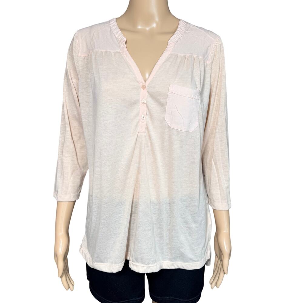 H&M Womens Blouse Top Shirt Relaxed Fit Long Sleeve Pullover Blush Pink Medium